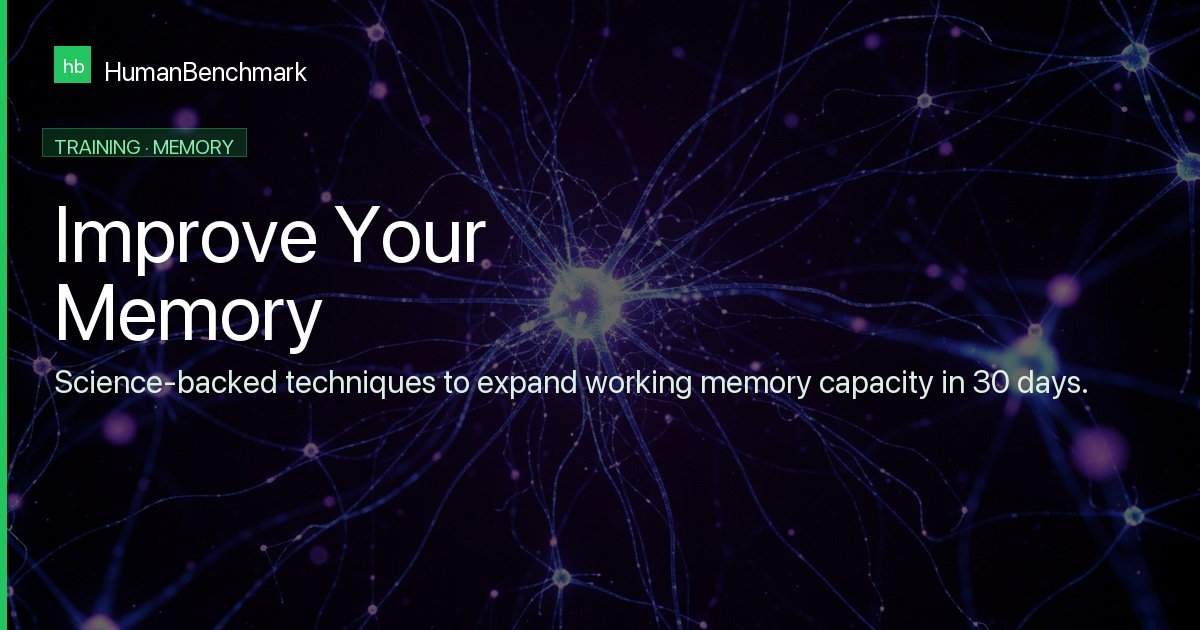 How to Improve Working Memory in 30 Days — Human Benchmark