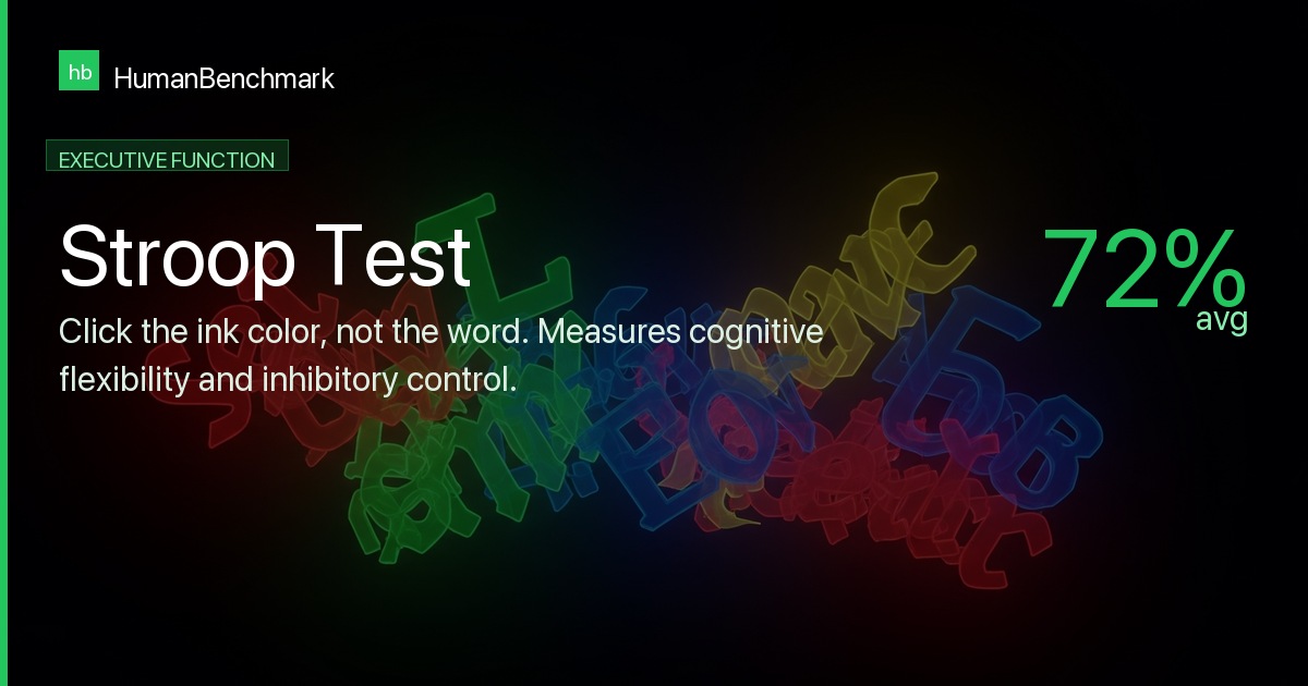 Stroop Test - Color Word Interference Test - Human Benchmark