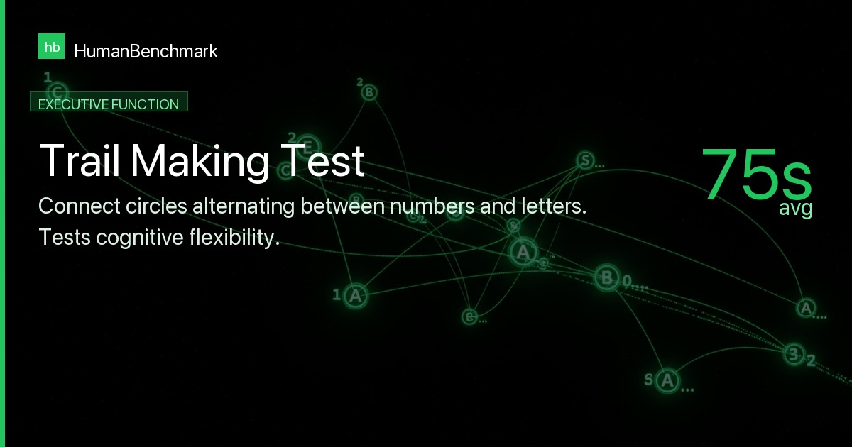 Visual Trail Making Trail Making Test A & B Online - Human Benchmark